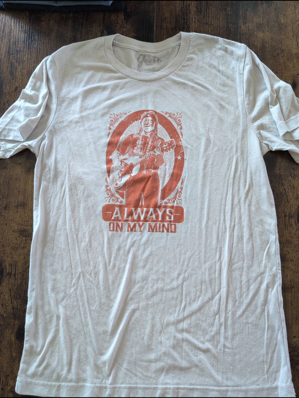 Willie Nelson Always On My Mind Graphic Tee Cream Vintage Style Gusto Women’s Me